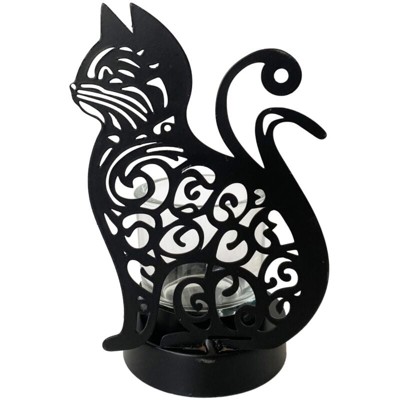 Signes Grimalt - Portacandele decorativo per gatti: aggiungi un tocco unico alla tua casa con questo adorabile portacandele in metallo e vetro.