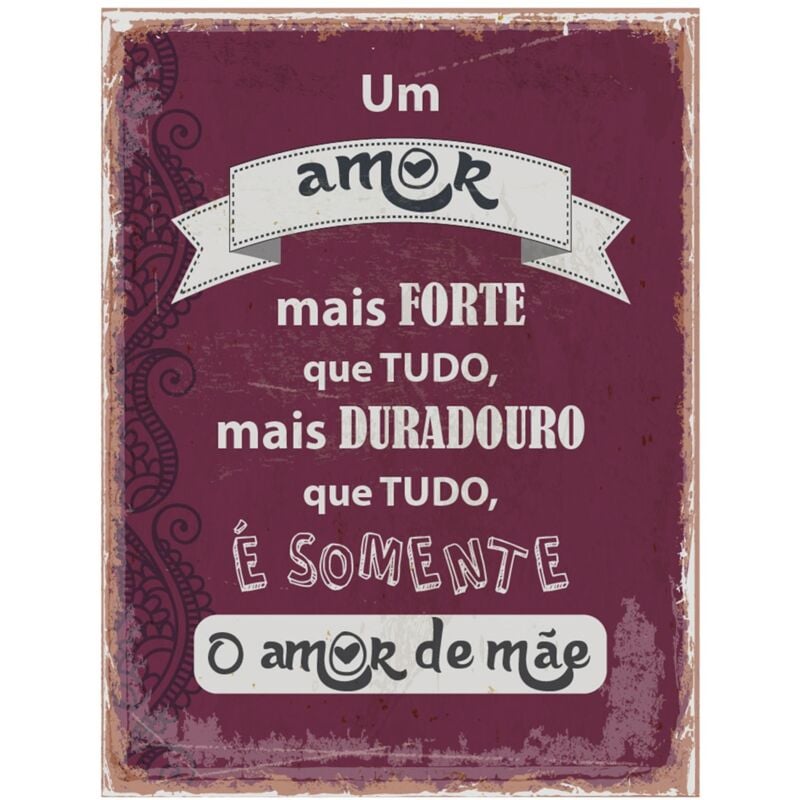 Portugais Ornements muraux Plaques métalliques Plaque métallique rouge rectangulaire - 33x25x1cm - Signes Grimalt