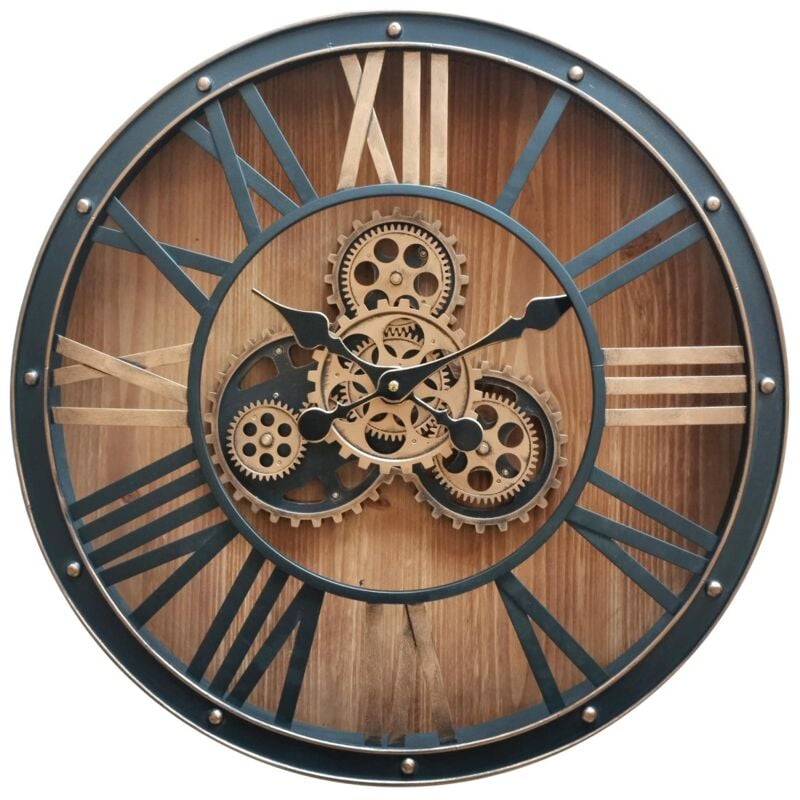 Horloge murale à engrenages de style industriel pour une décoration de maison moderne et élégante