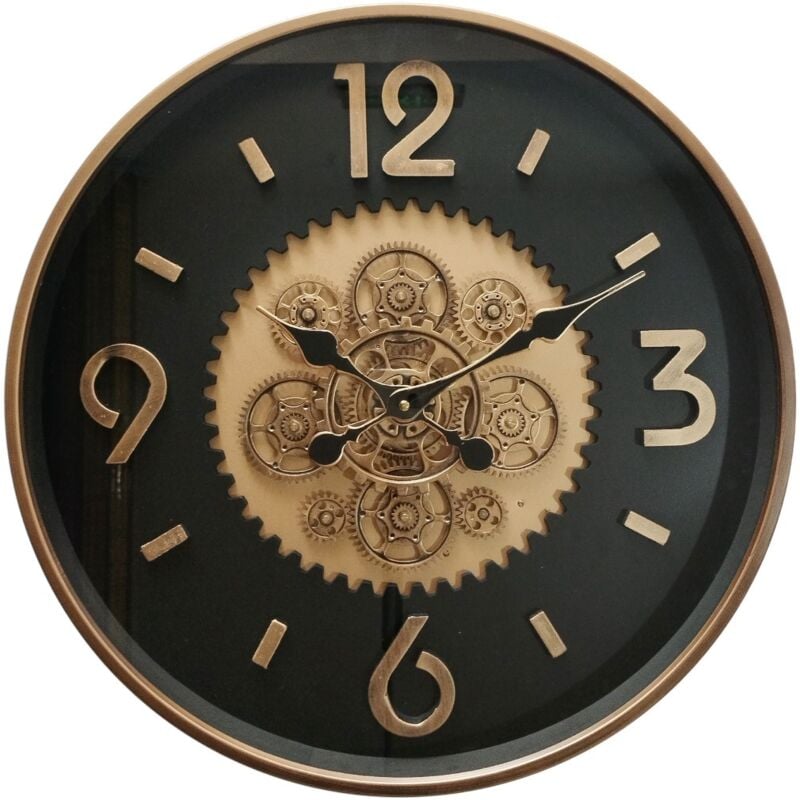 Horloge murale industrielle vintage, décoration d'intérieur moderne, style rustique et élégant, 50 cm