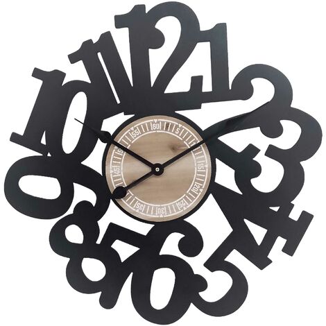Signes Grimalt Reloj Adorno Pared  Reloj Abstracto Relojes Negro 60x5x60cm 26969