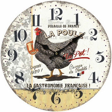 Signes Grimalt Reloj Adorno Pared Reloj Gallina Relojes Blanco 4x34x34cm 27816