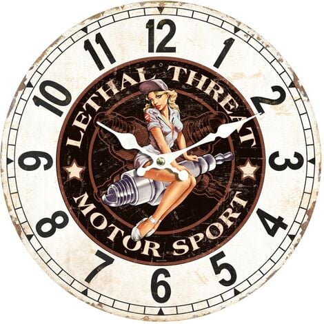 SIGNES GRIMALT Adorno Pared Reloj Pared Motor Sport Relojes Marrón 4x34x34cm 24462