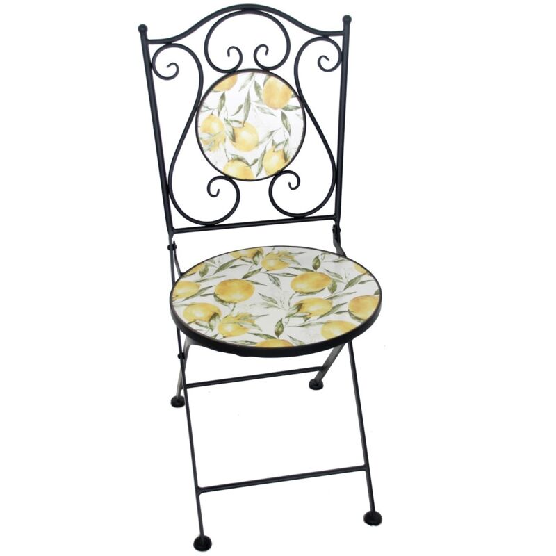 Chaise Citrons Vintage en Métal et Céramique pour la Décoration de la Maison