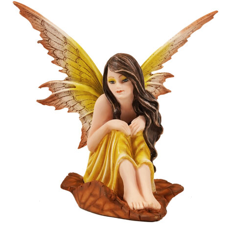 Signes Grimalt Sitting Fairy Fantasy Jaune - Figurine Fée 13x14x13cm