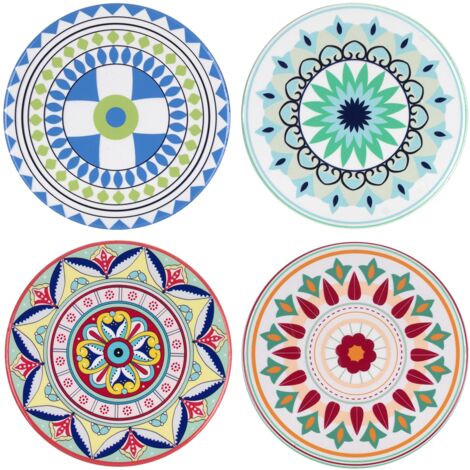 Signes Grimalt Sottobicchiere rotondo blu 4U - Set di 4 sottobicchieri vintage per cucina e sala da pranzo