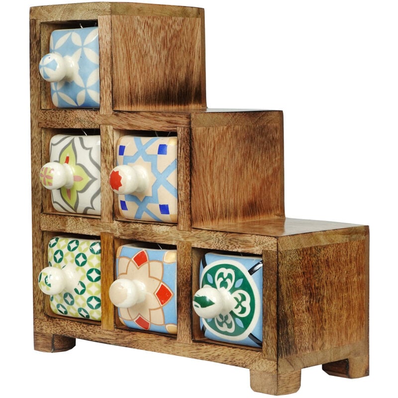 Signes Grimalt - Spice Rack 6 Tiroirs Boîtes Et Boîtes à Bijoux Étagère à Épices Marron - 23x22x11cm