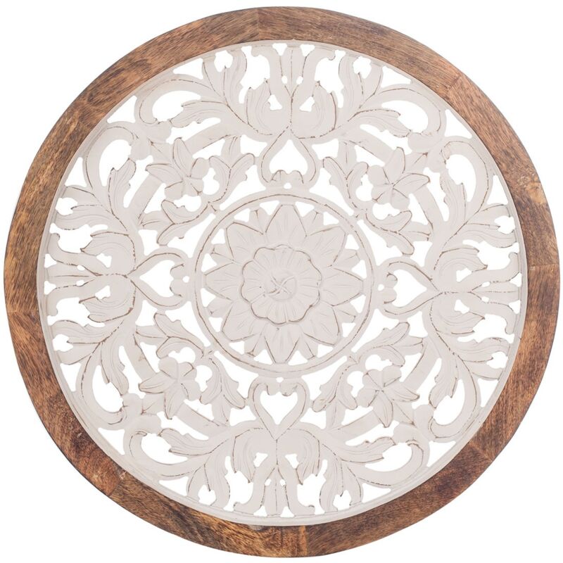 Table de mur Adorno Mosaic Adorno White Wood Plaques 4x64x64cm 28489 - Signes Grimalt