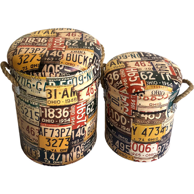 Tabourets de meubles Unités de baules multicolores 9x30x35cm 27565 bouttes. - Signes Grimalt