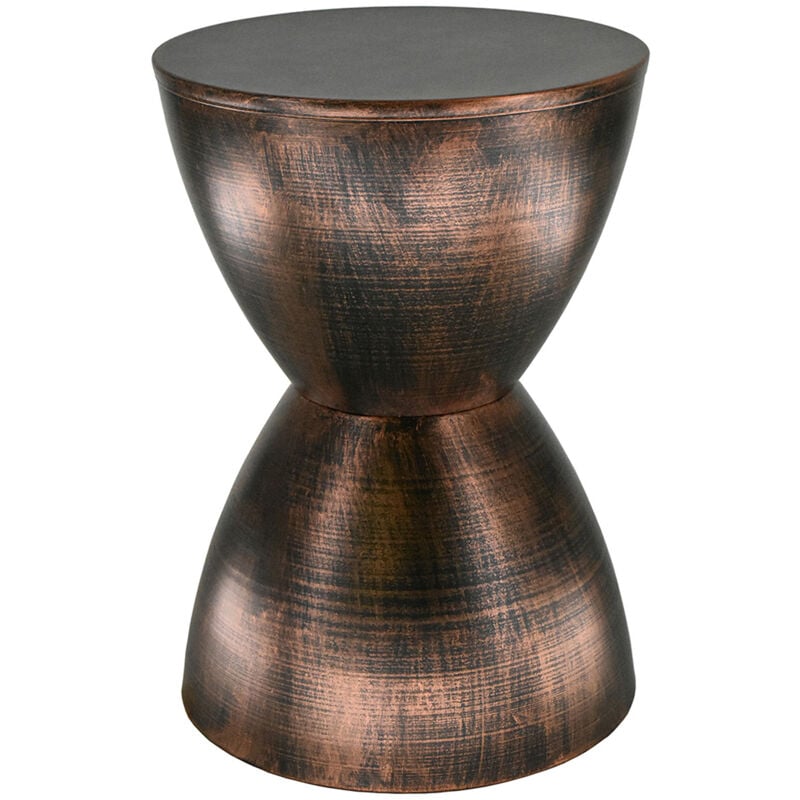 Tabouret Ethnique en Métal Noir - Meuble d'Appoint Déco