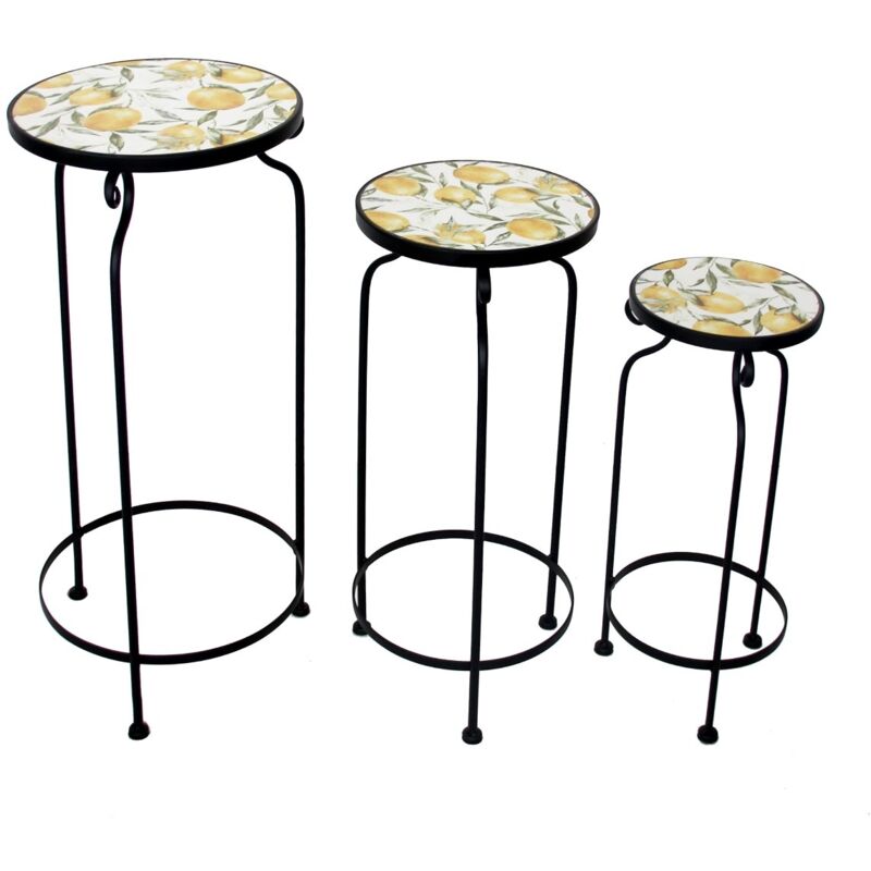 Signes Grimalt - Piédestaux Citron Ensemble de 3 - Décoration de Maison et de Cuisine