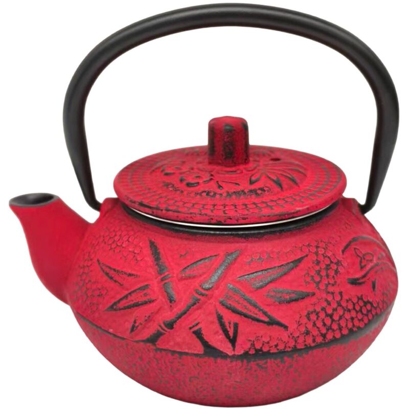 Théière en fonte rouge 0,3 L à motif oriental Théière en fonte rouge 0,3 L à motif oriental