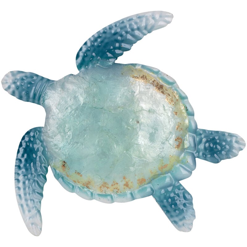 Signes Grimalt - Tortue Décoration Murale Applique Métal Bleu 27x27x1cm