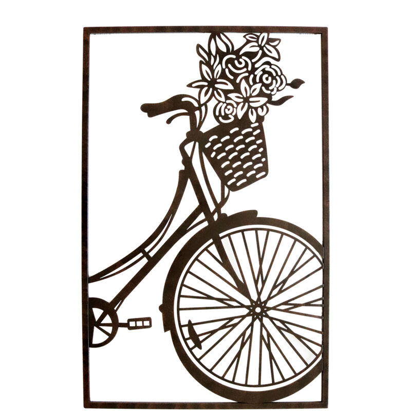 Ornement mural de vélo en métal gris Vintage, 75x48x1cm - Signes Grimalt