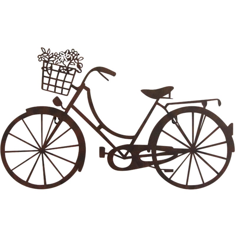 Ornement mural de vélo en métal gris Vintage, 38x64x1cm - Signes Grimalt
