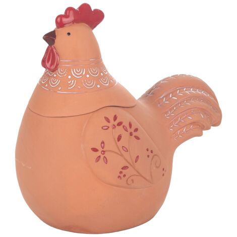 Signes Grimalt Vaso di decorazione  Figura vasi di gallina e supporto marrone 18x26x25cm 28824