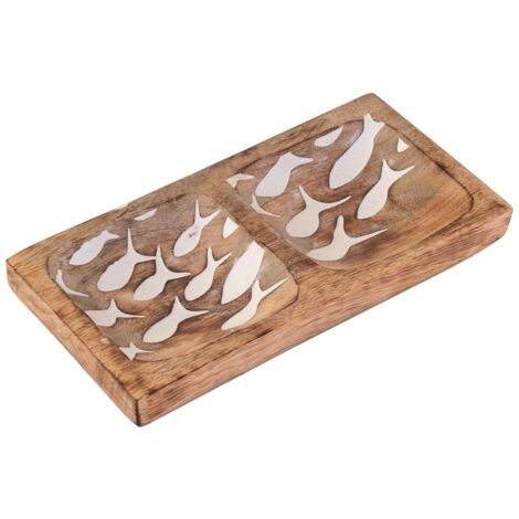 Signes Grimalt Vassoio 2 Posizioni Scatole e vassoi per pesce  Vassoio rettangolare marrone - 3x21x10 cm