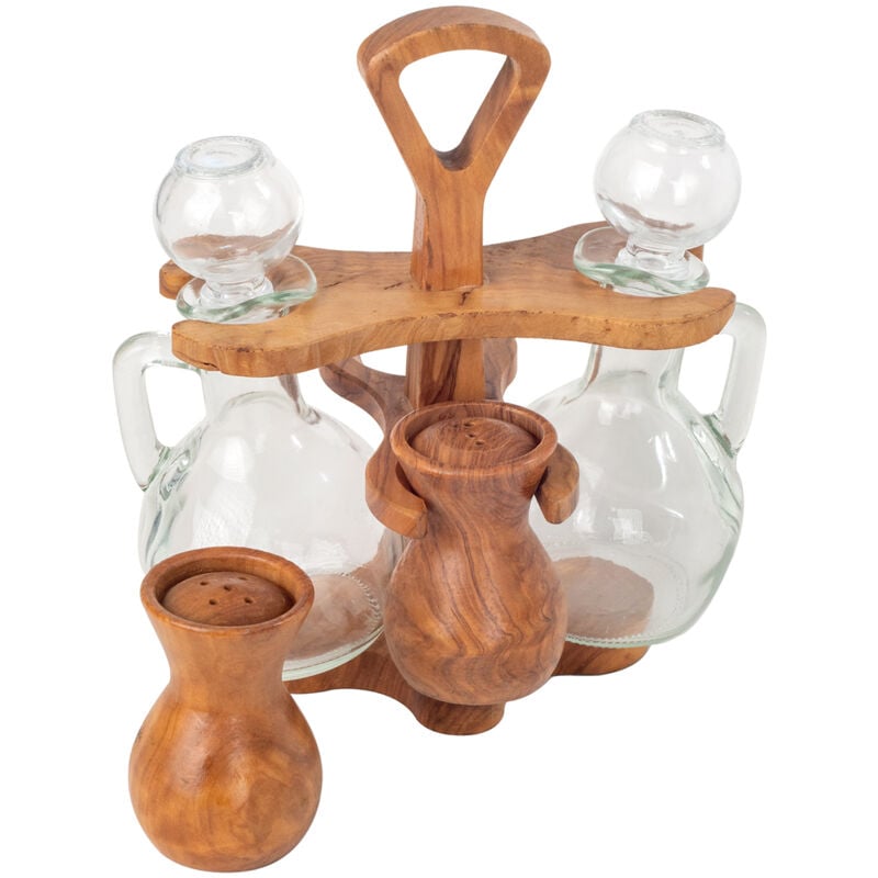 Zaida Cruet Base - Ustensile de cuisine en bois d'olivier de haute qualité