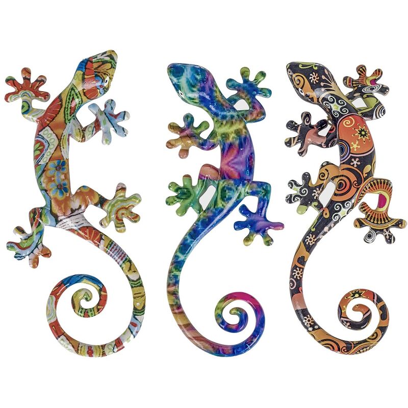 Image of Figure di figura di Lagarto Lizard Figura 3 unità animali multicolore 2x8x17cm 27282 - multicolour - Signes Grimalt