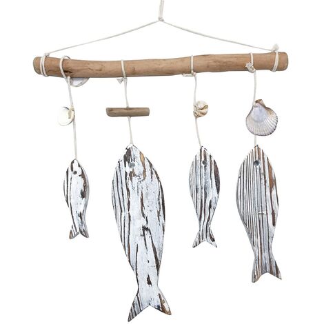 Signes Grimalt Wall figura marina Adorno Piastre di legno grigio a sospensione a vela 7x38x40cm 25955