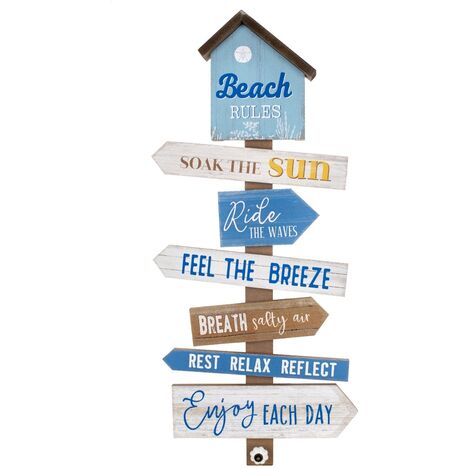 Signes Grimalt Wall figura marina Adorno  Piatti di legno blu di Ball Adgane Beach 6x35x83cm 26498