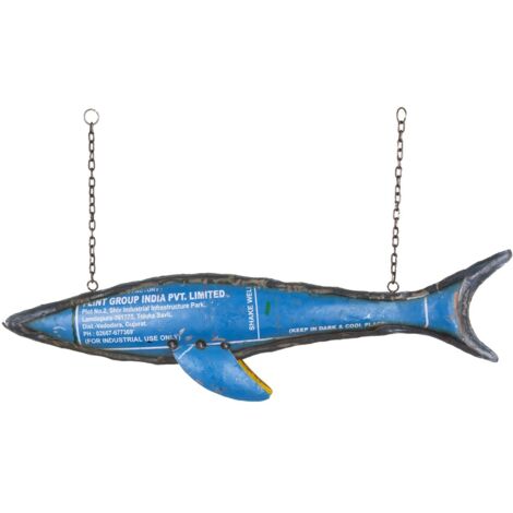 Signes Grimalt Wall figura marina Adorno  Piatti di metallo di pesce a sospensione Adorno blu 21x10x85cm 28634