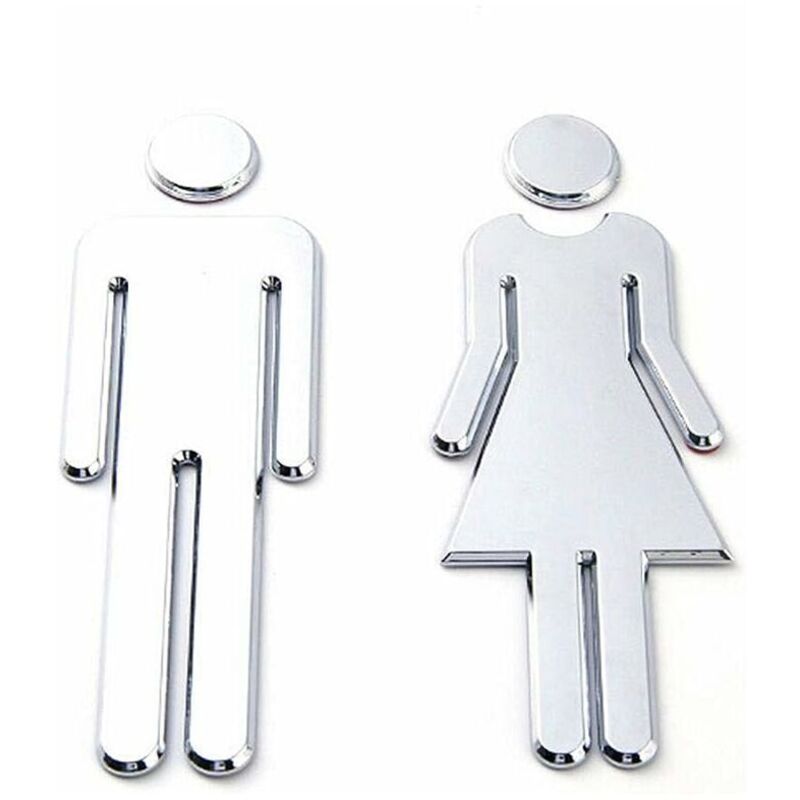 Signes WC Homme Femme Toilette Homme Femme Signs Plaque de Porte Pictogramme WC 2 pièces adhésif WC Stickers