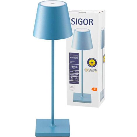 Sigor Akku-Tischleuchte NUINDIE blau