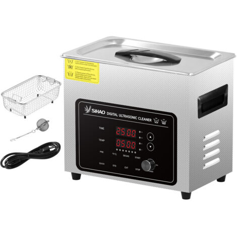 SIHAO 3L 7 niveaux Nettoyeur à ultrasons numérique avec chauffage et minuteur de 150W, puissance de 120W, Degas pour bijoux, lunettes, utilisation domestique