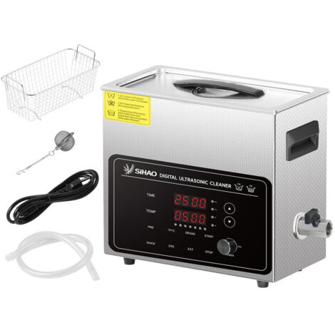 SIHAO 6L 7 Stufen digitaler Ultraschallreiniger mit Heizung und Timer von 300W, Leistung von 180W, Degas für Schmuck, Brille, Haushalt