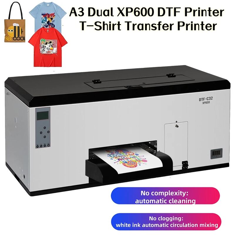 SIHAO A3 double XP600 DTF imprimante T-shirt imprimante de transfert de sac de toile