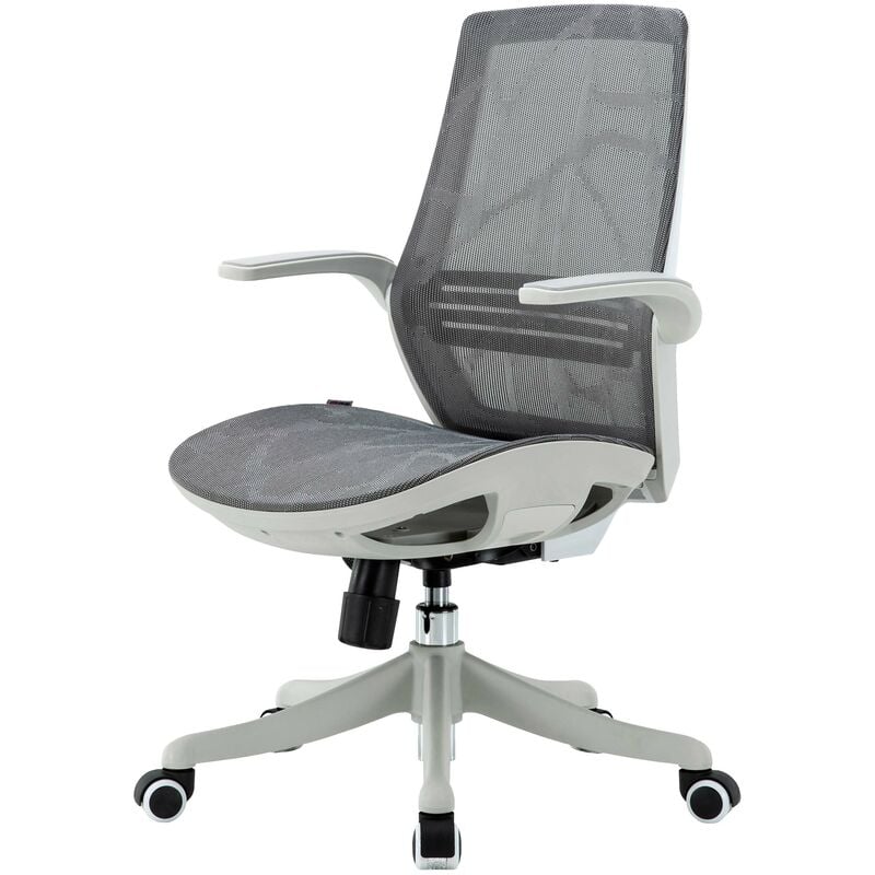 HHG - jamais utilisé] sihoo chaise de bureau dossier ergonomique en forme de s, soutien de la taille accoudoir relevable gris - grey