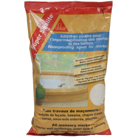 Sika – Additif en poudre hydrofuge pour mortiers et bétons – Améliore la compacité et la durabilité – 1kg – Pour chapes imperméables et cuves