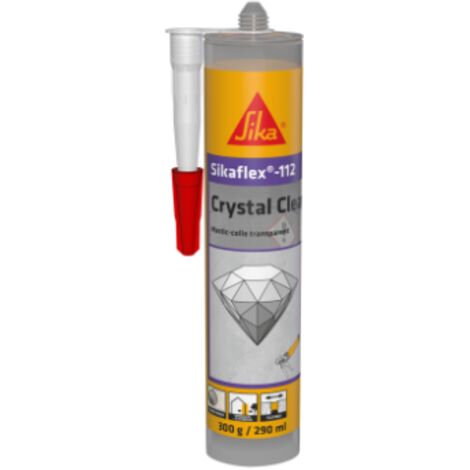 Sika – Colle mastic transparent 290 ml – Multi-usages pour béton, bois, verre – Résistance intempéries – 617930 - Sikaflex-112