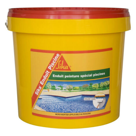Sika – Complément d'imperméabilisation pour piscine – Enduit micro mortier blanc écume – 6,16kg pour 6m² – Adhérence sur béton et mortier