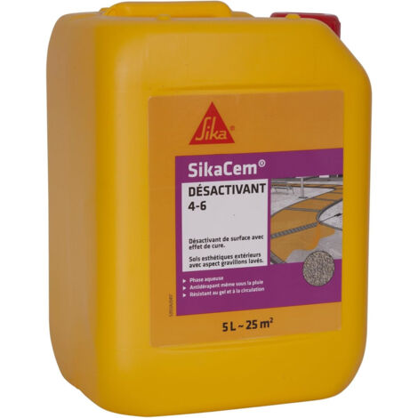 Sika – Désactivant de surface 5L – Profondeur de désactivation 4 à 6 mm – Pour béton avec granulats 12 à 20 mm – Aspect gravillons lavés