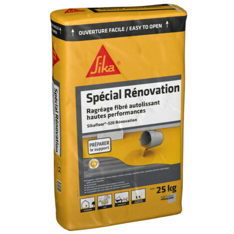 Sika – Enduit de ragréage autolissant fibré – 25 kg – Pour chantiers humides et supports difficiles – Recouvrable par tous revêtements