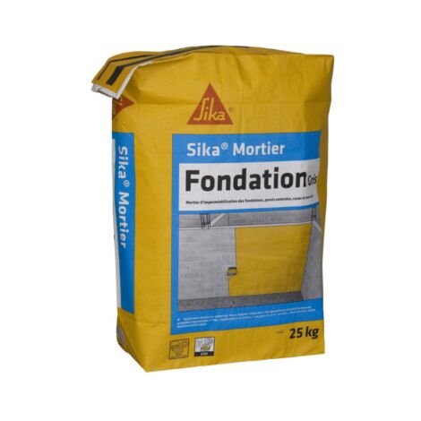 Sika – Mortier d'imperméabilisation pour parois enterrées – Sac de 25 kg – Haute adhérence pour béton et parpaings – Durcissement rapide