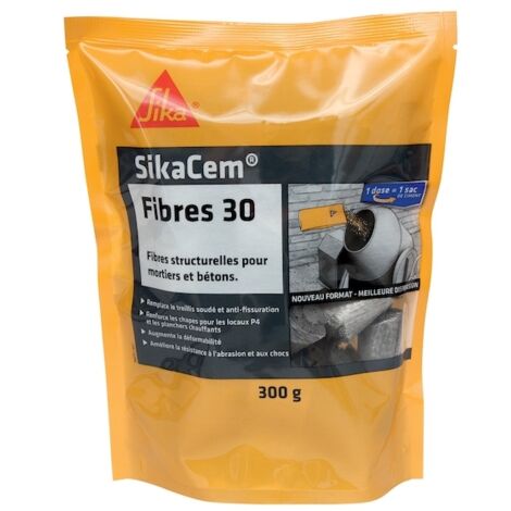 Sika – Fibres structurelles macro-synthétiques 30 mm – 300 g pour dallages et chapes – Réduction des fissures – Compatible béton armé