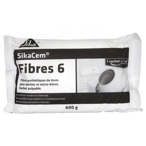 Sika – Fibres structurelles micro-synthétiques pour béton – Réduction armatures – 600g pour dallages et chapes – Résistance à la traction 486 MPa
