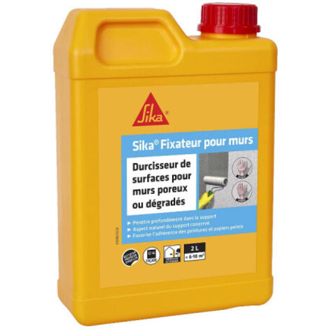 Sika – Fixateur durcisseur pour murs poreux 2L – Renforce l'adhérence avant peinture – Pénètre en profondeur – Application intérieure et extérieure