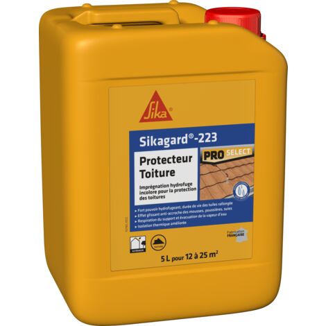Sika – Imperméabilisant hydrofuge incolore 5L – Protection toiture durable – Silane/siloxane pour tuiles et béton – Application facile