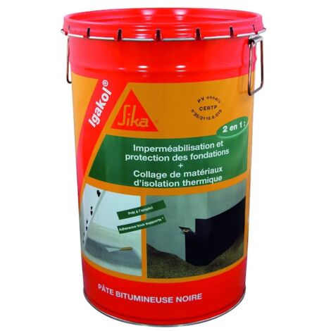 Sika – Imperméabilisant IGAKOL 25kg – Pâte d'étanchéité pour béton, bois, métal – Plage de températures -40°C à +80°C