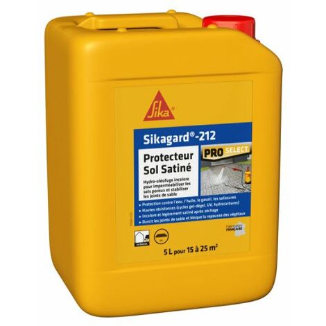 Sika – Imperméabilisant protecteur sol satiné 5L – Résine phase aqueuse résistante aux UV – Protection contre eau et huile – Application extérieure - Sikagard-212
