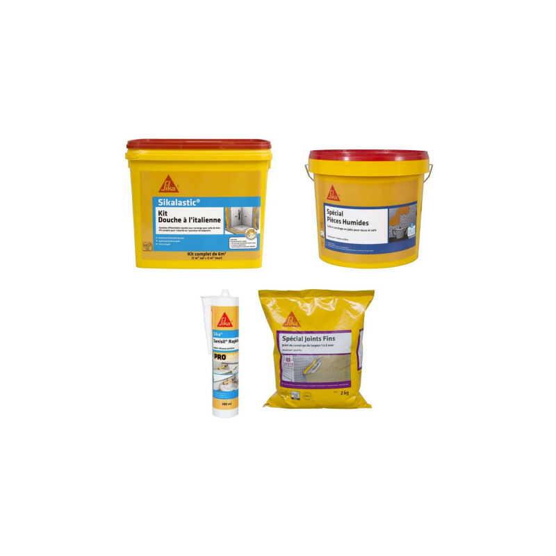 

Kit ducha italiana Ceram adhesivo 15kg Ceram mortero 2kg - Sanisil masilla 300ml - Blanc - Sika