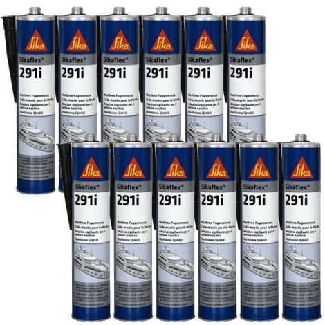 Sika – Lot de 12 colles mastic marine 300ml – Noir – Résistance à l'eau salée – Pour joints d'étanchéité souples – Adhérence sur bois et métaux