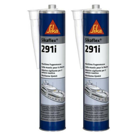 Sika – Lot de 2 colles mastic marine – 300ml – Blanc – Résistance à l'eau salée – Pour joints d'étanchéité souples en construction navale