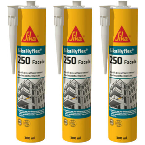 Sika – Lot de 3 mastics haute performance 300ml – Pour façades – Résistance intempéries – Capacité de mouvement +100/-50% – Faible émissions COV