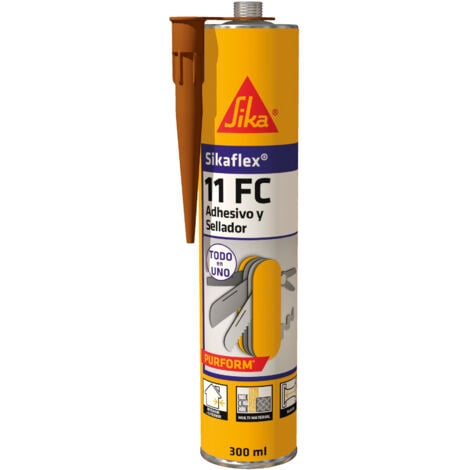 SIKA - Masilla adhesivo multiusos - Sikaflex 11 FC Purform - Marrón - Junta y pegamento - Sellador poliuretano multisoportes - Interior y Exterior - 300ml
