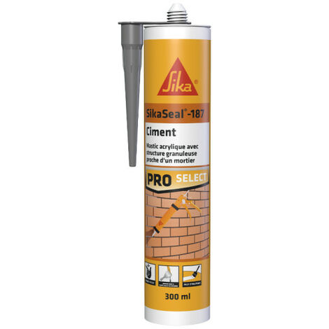 Sika – Mastic de fixation ciment gris 300ml – Texture granuleuse pour joints de maçonnerie – Applications en rénovation et construction neuve - Sikaseal-187